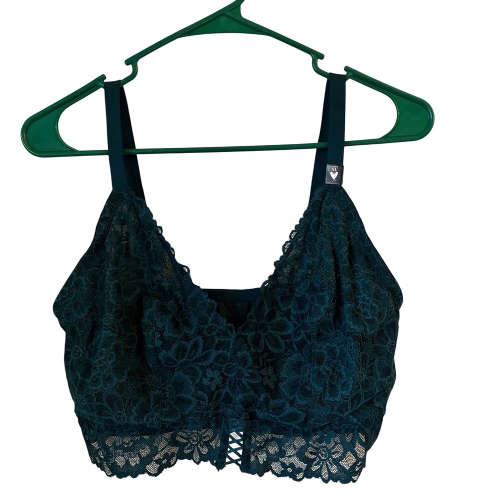 NWT Victoria's Secret Emerald Green Lace Bralette size XL